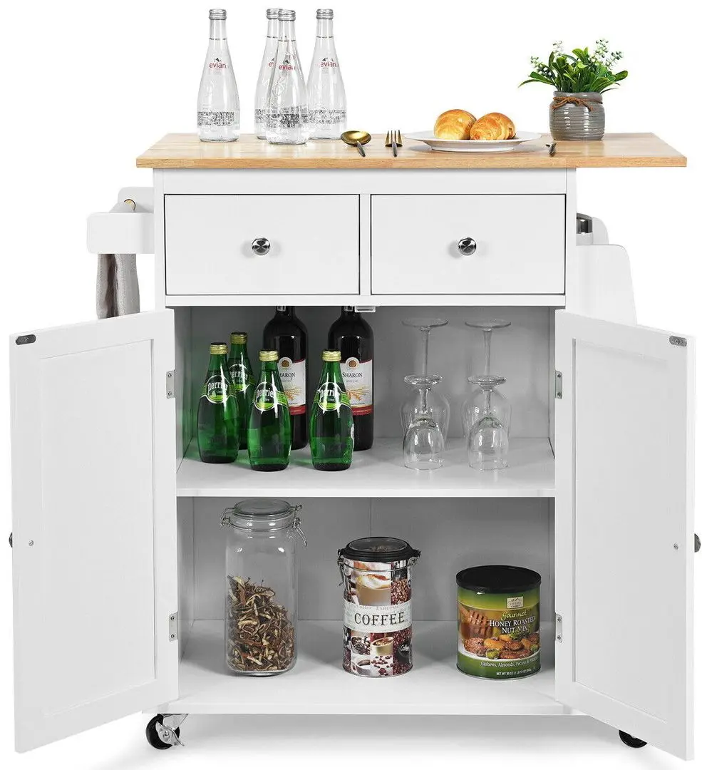 Шкафчик-тележка Costway HW65692WH (White)