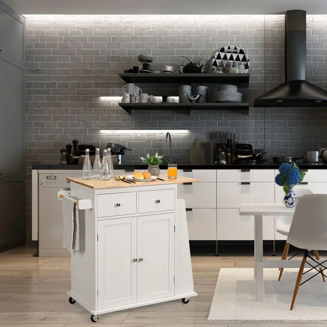 Шкафчик-тележка Costway HW65692WH (White)