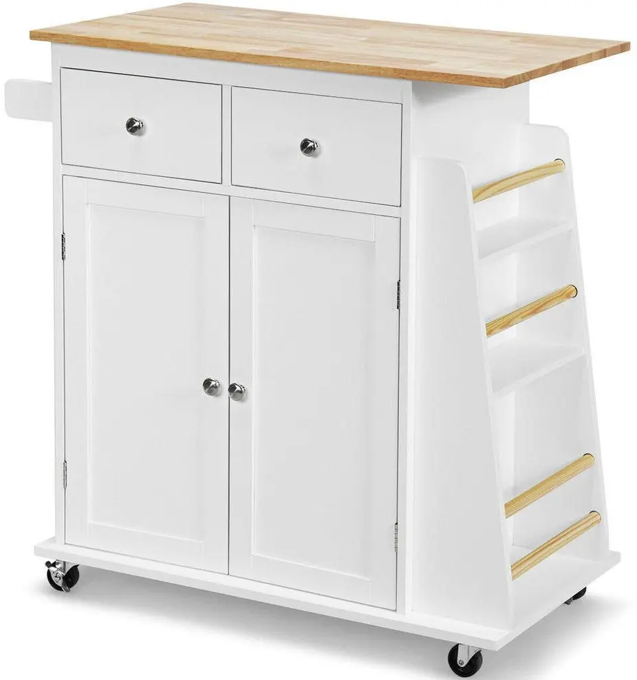 Шкафчик-тележка Costway HW65692WH (White)