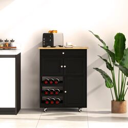 Шкафчик-тележка Costway HW67062DK (Black) Thumb