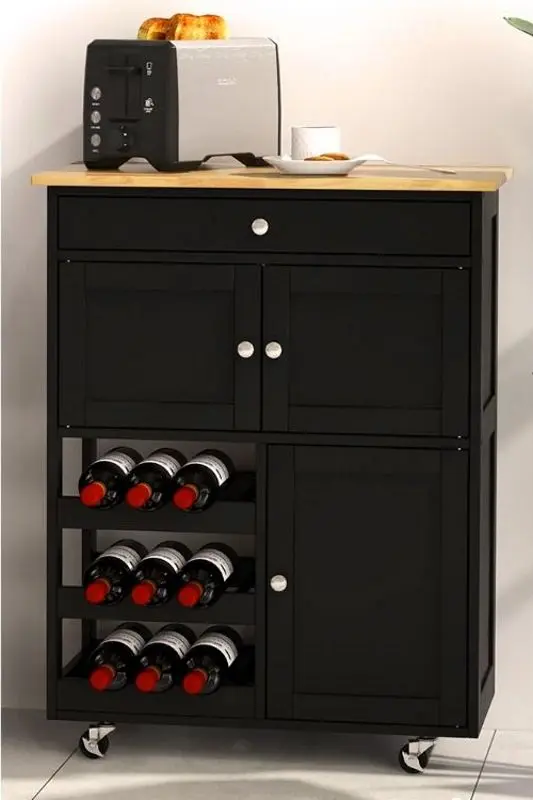 Шкафчик-тележка Costway HW67062DK (Black)