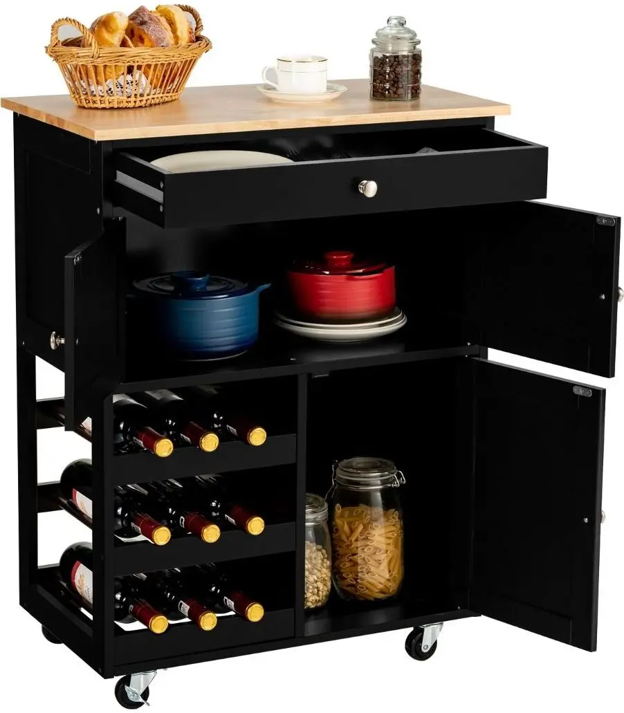 Шкафчик-тележка Costway HW67062DK (Black)