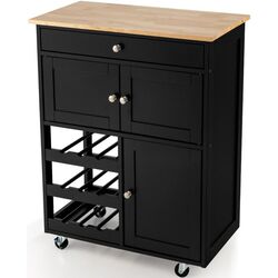 Шкафчик-тележка Costway HW67062DK (Black) Thumb