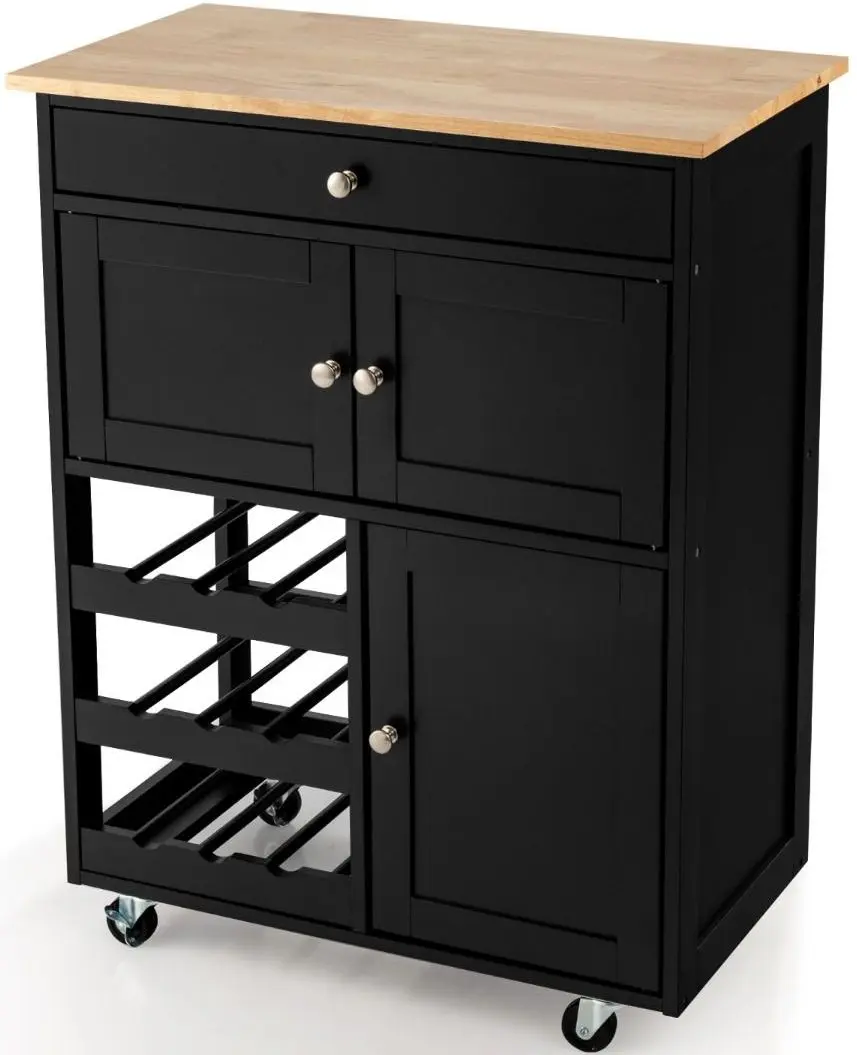 Шкафчик-тележка Costway HW67062DK (Black)