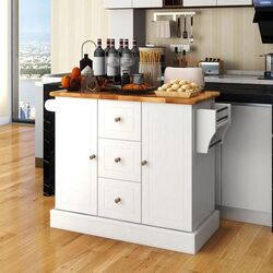 Сarucior de servire Costway KC54247WH (White/Wood)