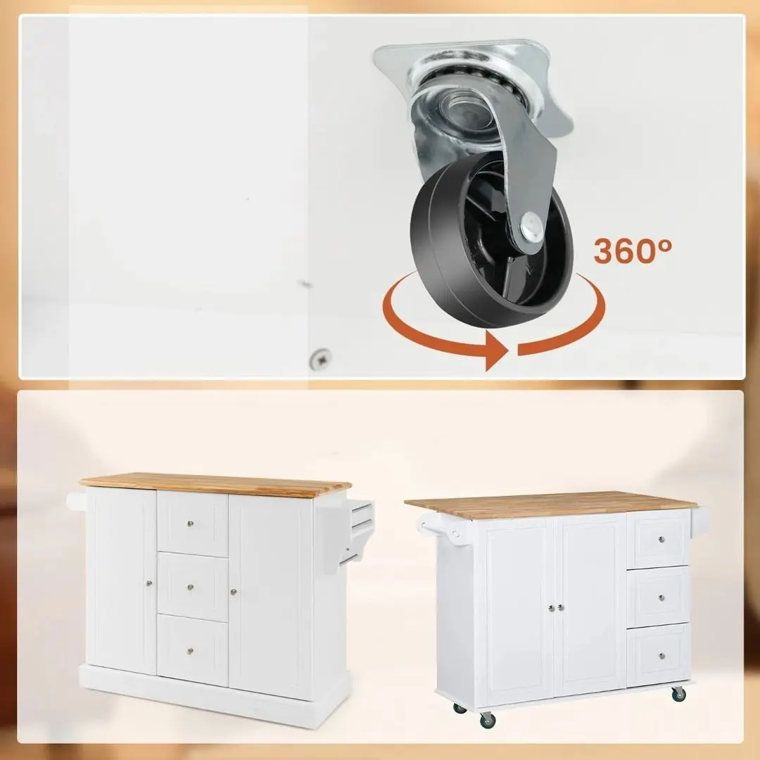 Сarucior de servire Costway KC54247WH (White/Wood) - 4