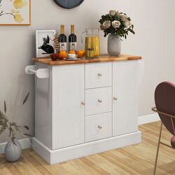 Сarucior de servire Costway KC54247WH (White/Wood) Thumb