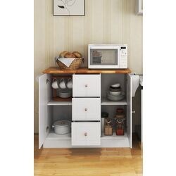 Сarucior de servire Costway KC54247WH (White/Wood) Thumb