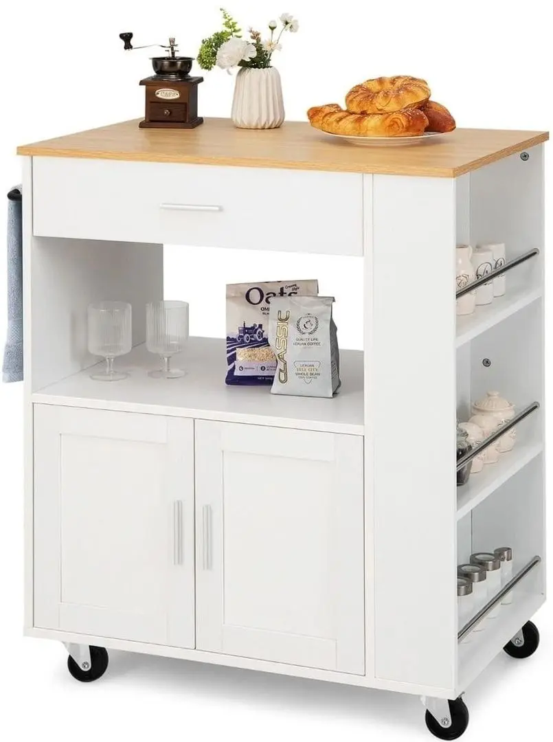 Шкафчик-тележка Costway KC55391WH (White)