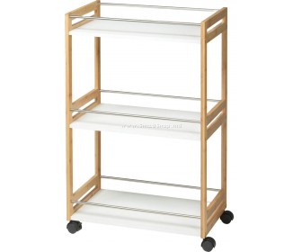 Carucior de servire Excellent Houseware 47533 80x51x30 (White/Wood)