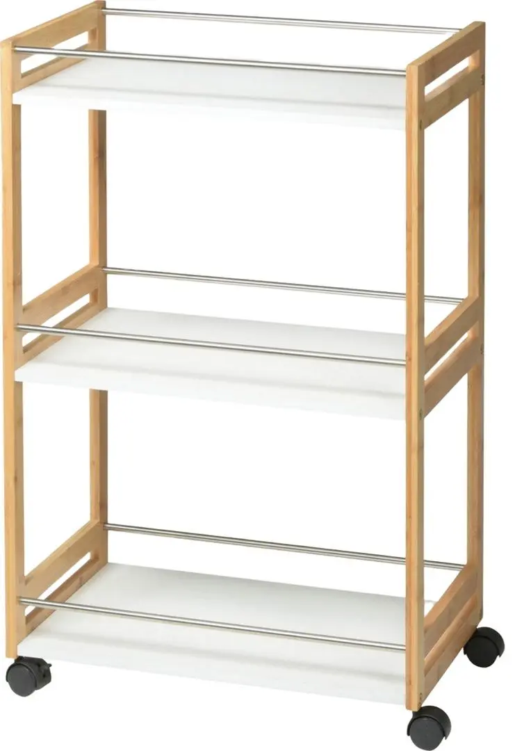 Carucior de servire Excellent Houseware 47533 80x51x30 (White/Wood)