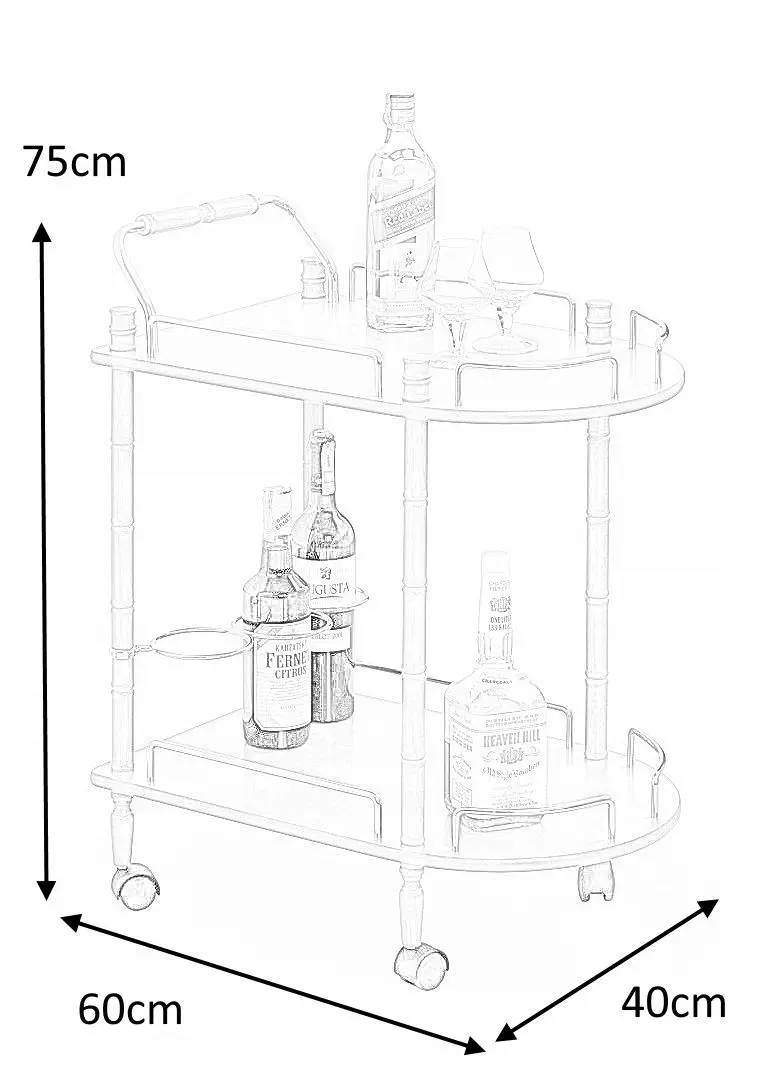 Сервировочная тележка Halmar Bar4 (Natural Wood) - 2
