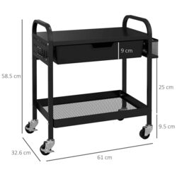 Carucior de servire Homcom 850-276V00BK (Black) Thumb