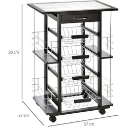 Masa de servire Homcom 801-122 57x37x83 cm (Black) Thumb