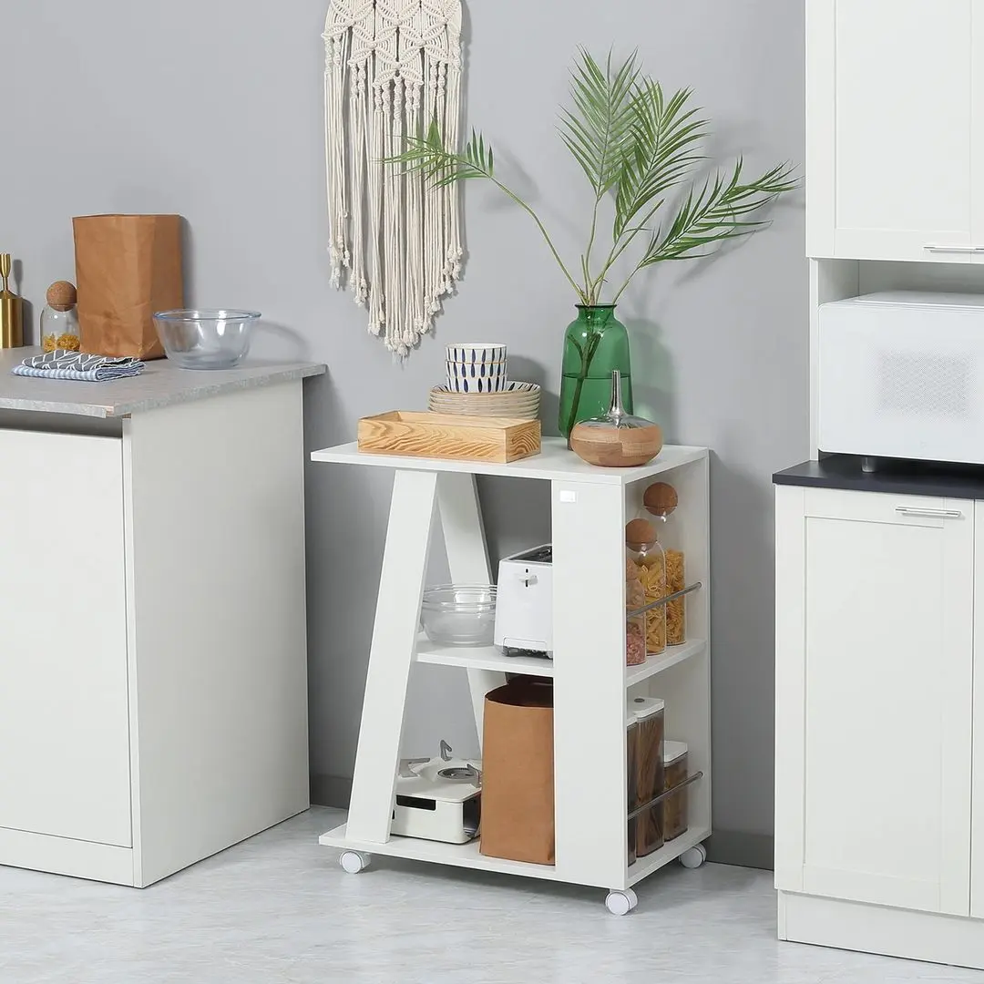 Сервировочный столик Homcom 801-292V00WT 60x38x77 cm (White)