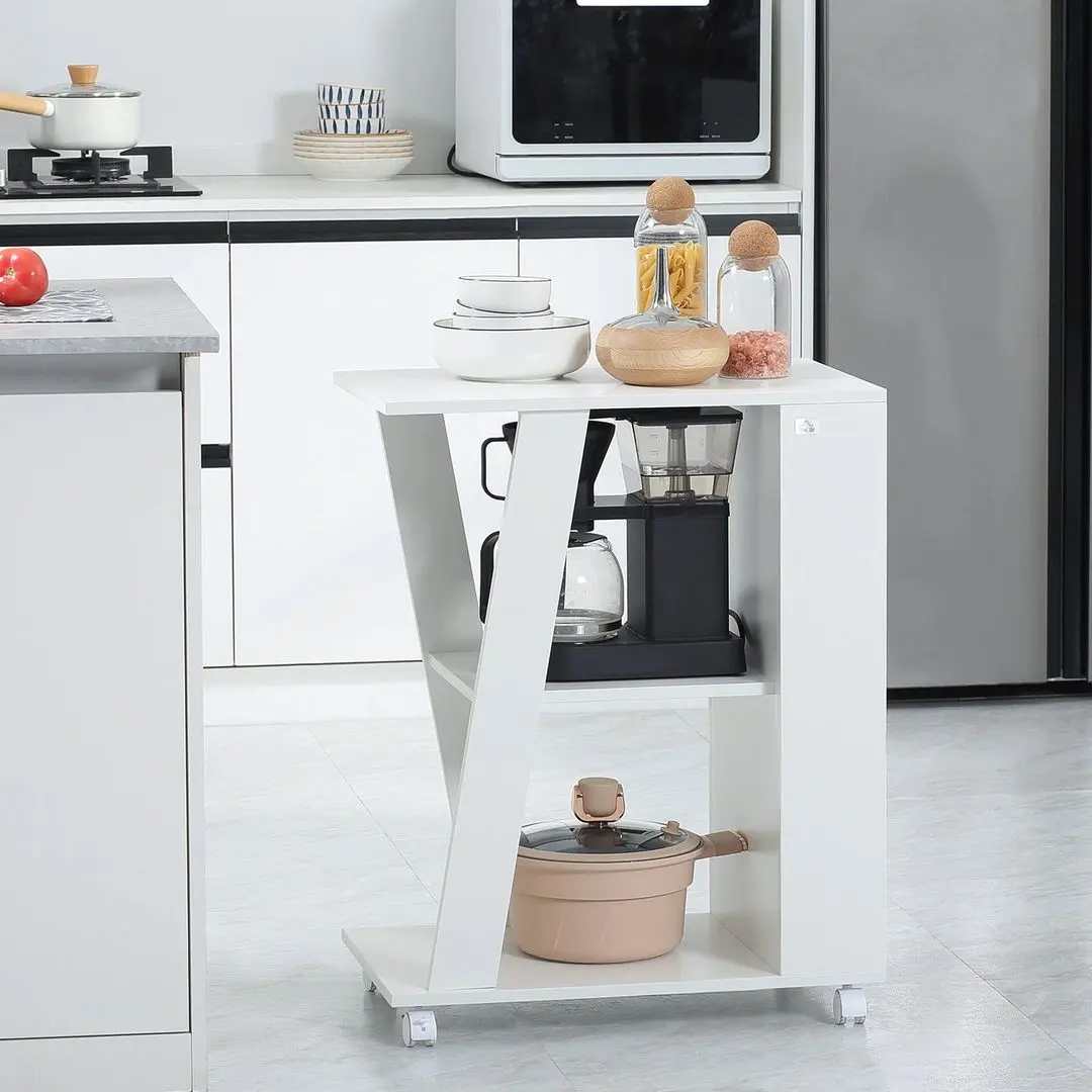 Сервировочный столик Homcom 801-292V00WT 60x38x77 cm (White)