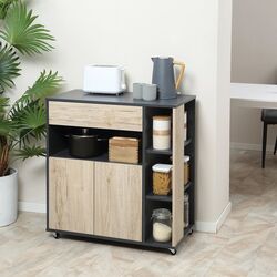 Шкафчик-тележка Homcom 801-027 (Natural/Black)