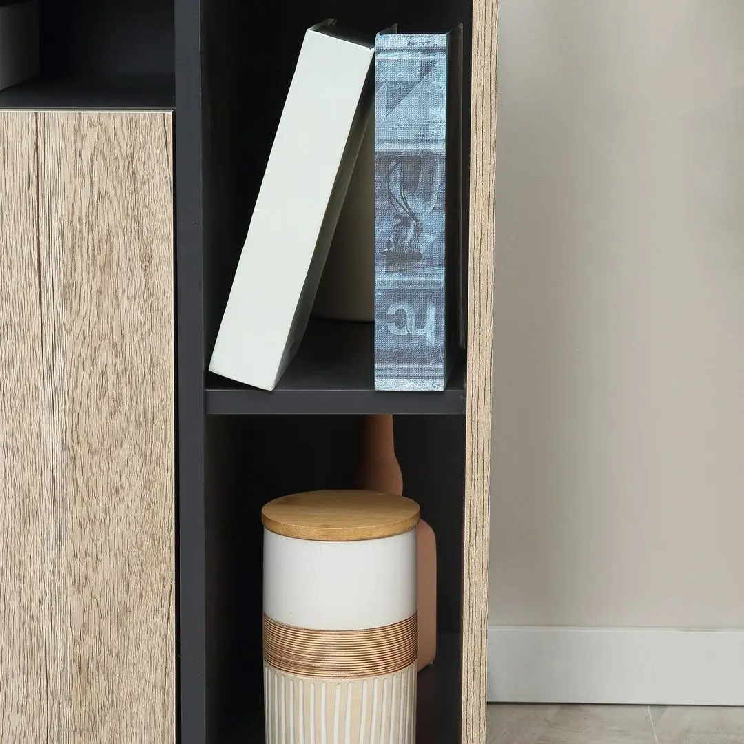 Шкафчик-тележка Homcom 801-027 (Natural/Black)