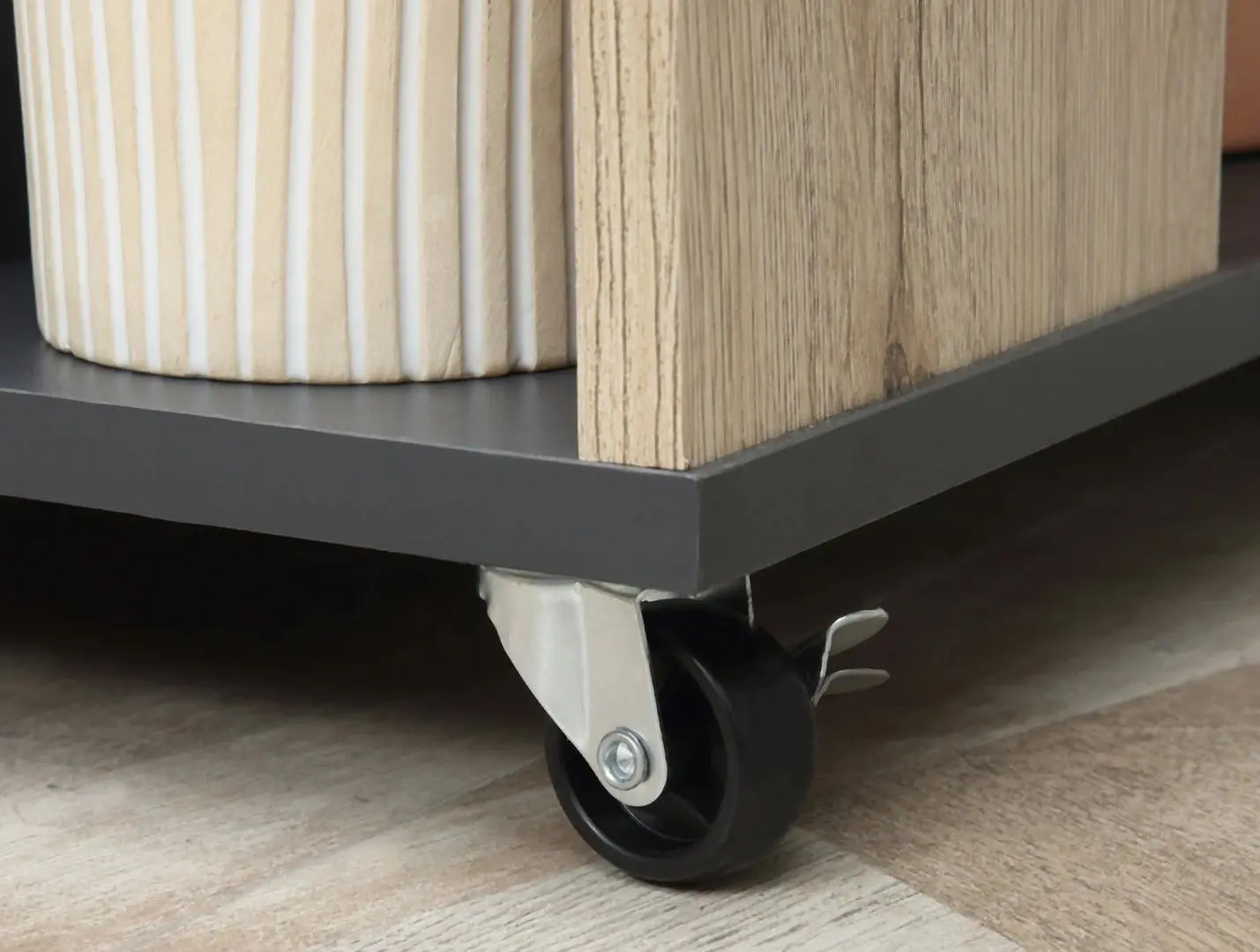 Шкафчик-тележка Homcom 801-027 (Natural/Black)