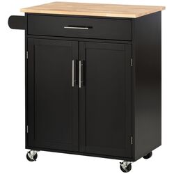 Шкафчик-тележка Homcom 801-112V80BK 83x91x45 cm (Black/Oak) Thumb