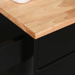 Шкафчик-тележка Homcom 801-112V80BK 83x91x45 cm (Black/Oak) Thumb