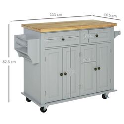 Dulap-carucior Homcom 801-161GY 111x44x82 cm (Grey/Oak) Thumb