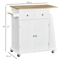 Dulap-carucior Homcom 801-163 89x45x89 cm (White/Oak) Thumb