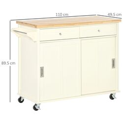 Dulap-carucior Homcom 801-171 110x49x89 cm (White/Oak) Thumb