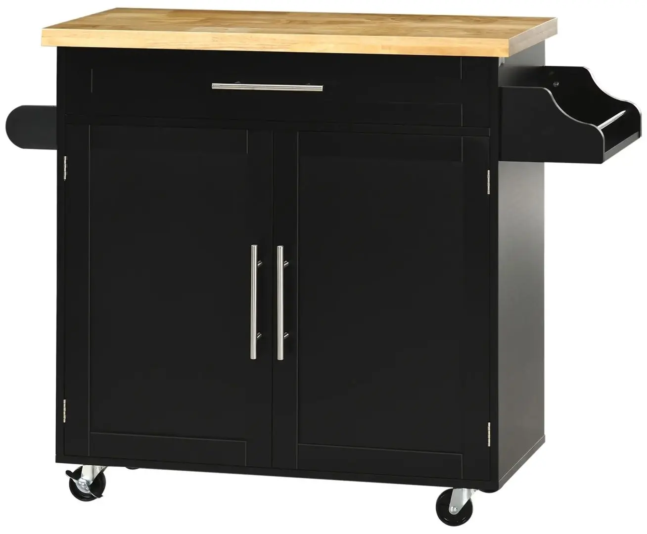 Dulap-carucior Homcom 801-178BK 109x40x89 cm (Black/Oak)