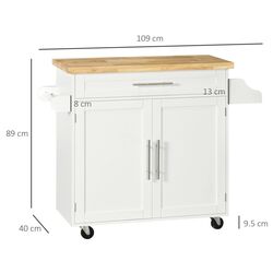 Dulap-carucior Homcom 801-178WT 109x40x89 cm (White/Oak) Thumb