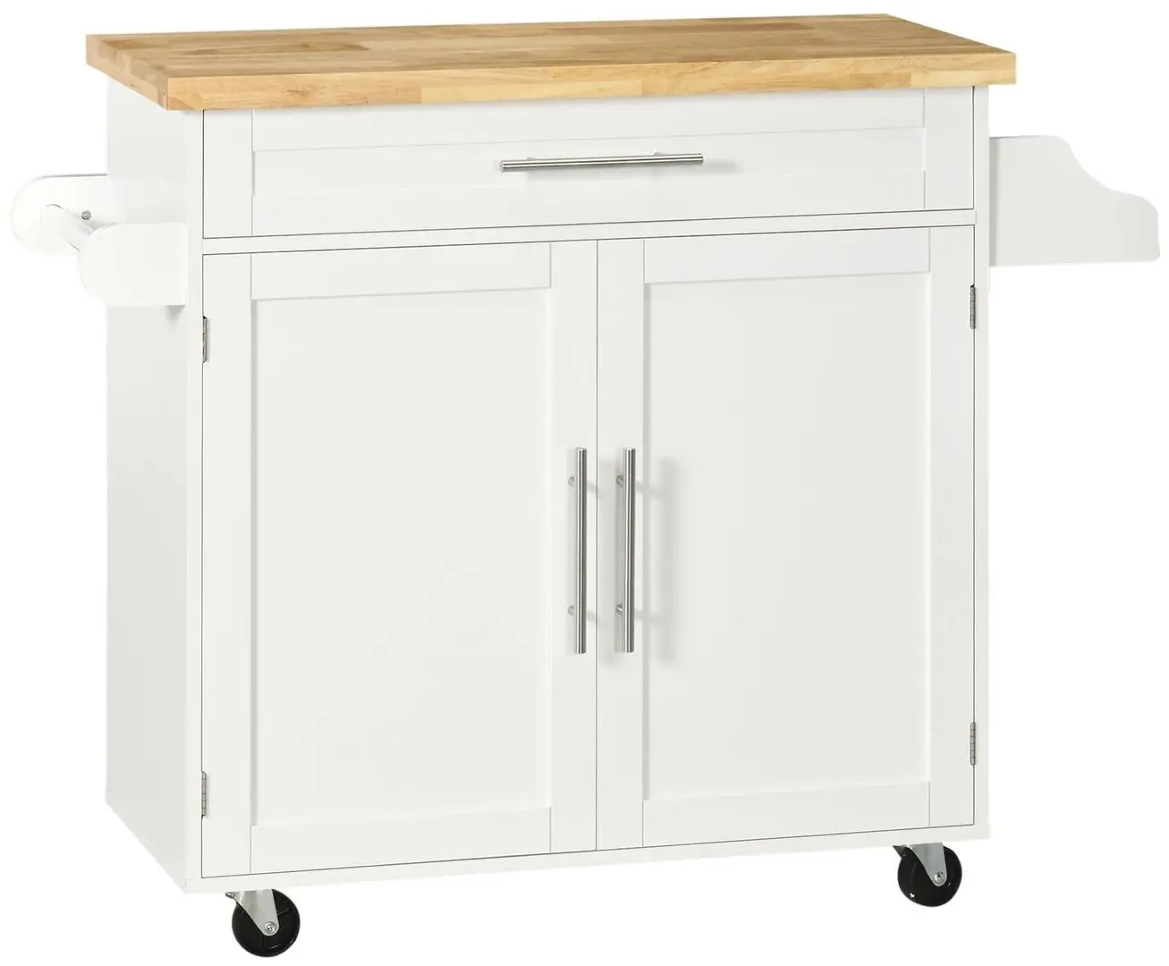 Dulap-carucior Homcom 801-178WT 109x40x89 cm (White/Oak)