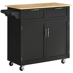 Dulap-carucior Homcom 801-203V00BK 104x46x91 cm (Black/Oak) Thumb