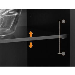 Dulap-carucior Homcom 801-203V00BK 104x46x91 cm (Black/Oak) Thumb