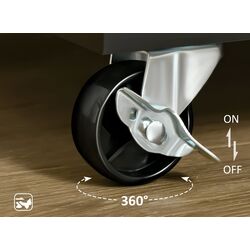 Dulap-carucior Homcom 801-203V00BK 104x46x91 cm (Black/Oak) Thumb