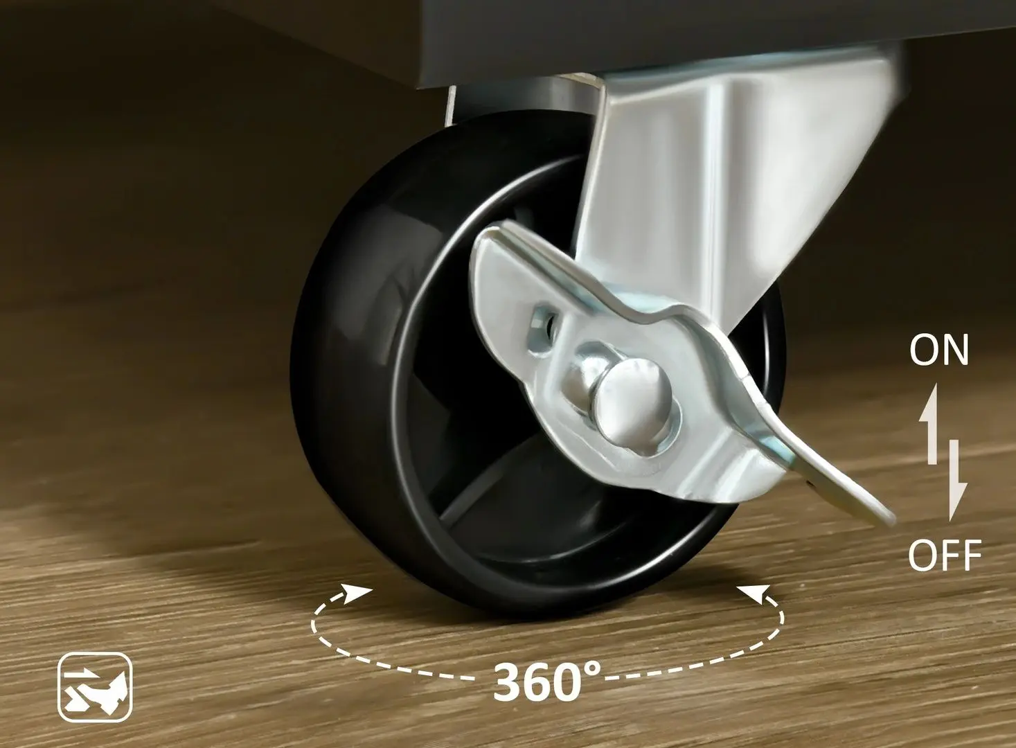 Dulap-carucior Homcom 801-203V00BK 104x46x91 cm (Black/Oak)