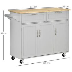 Dulap-carucior Homcom 801-204GY 121x46x91 cm (Grey/Oak) Thumb