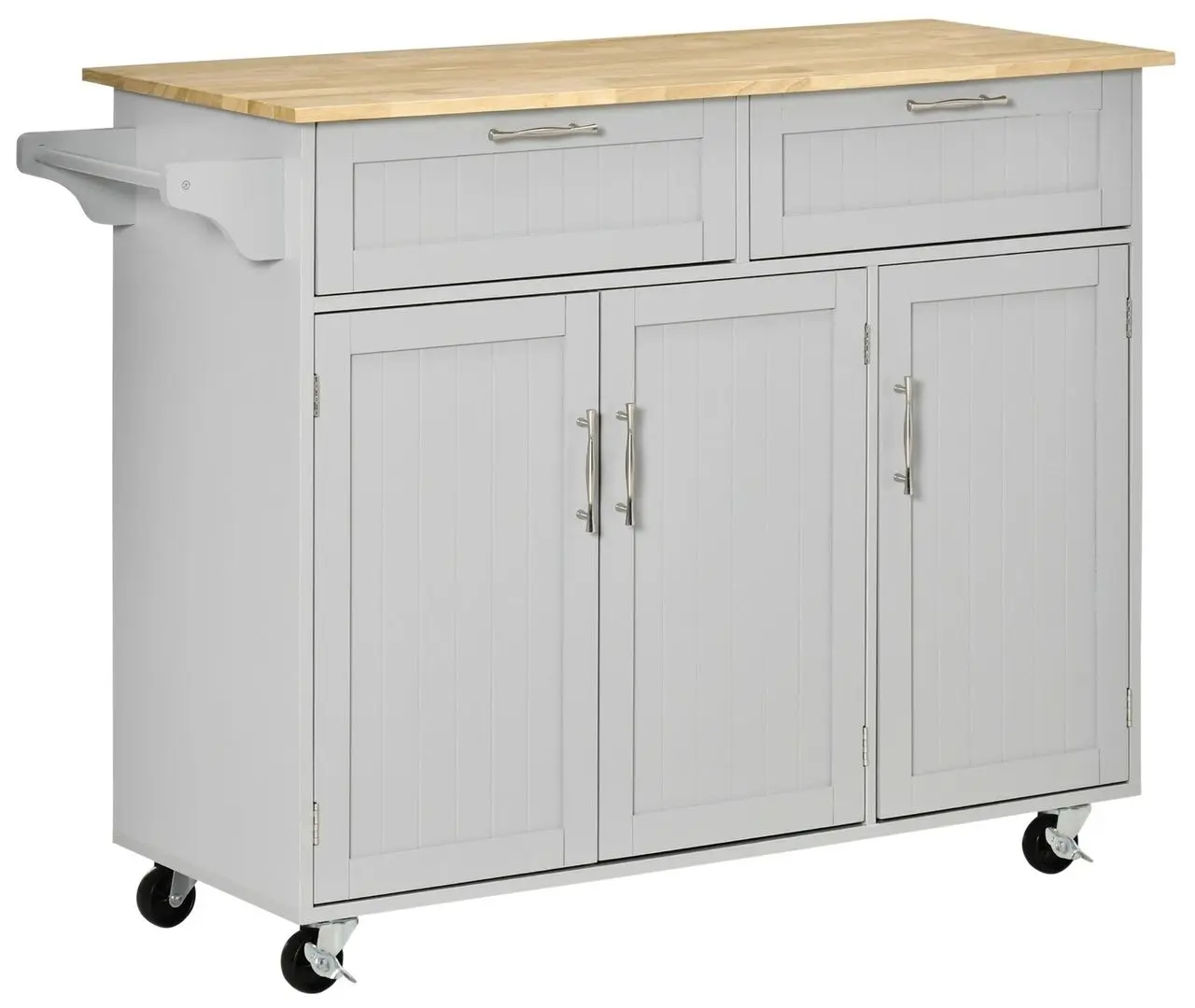 Dulap-carucior Homcom 801-204GY 121x46x91 cm (Grey/Oak)