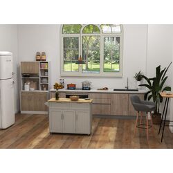 Dulap-carucior Homcom 801-204GY 121x46x91 cm (Grey/Oak) Thumb