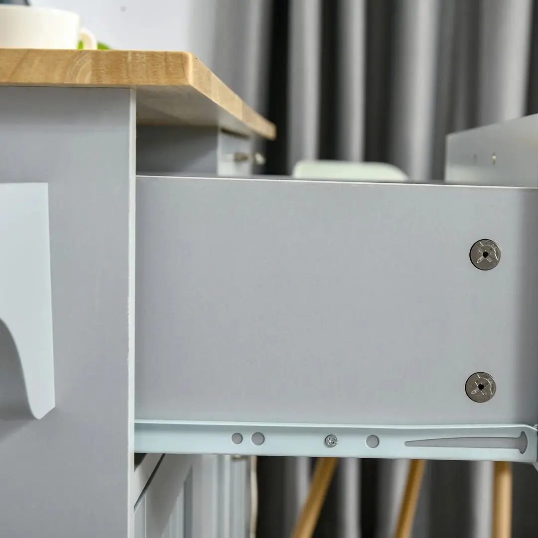 Dulap-carucior Homcom 801-204GY 121x46x91 cm (Grey/Oak)