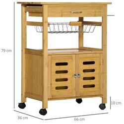 Шкафчик-тележка Homcom 801-234 66x36x79 cm (Natural Oak) Thumb