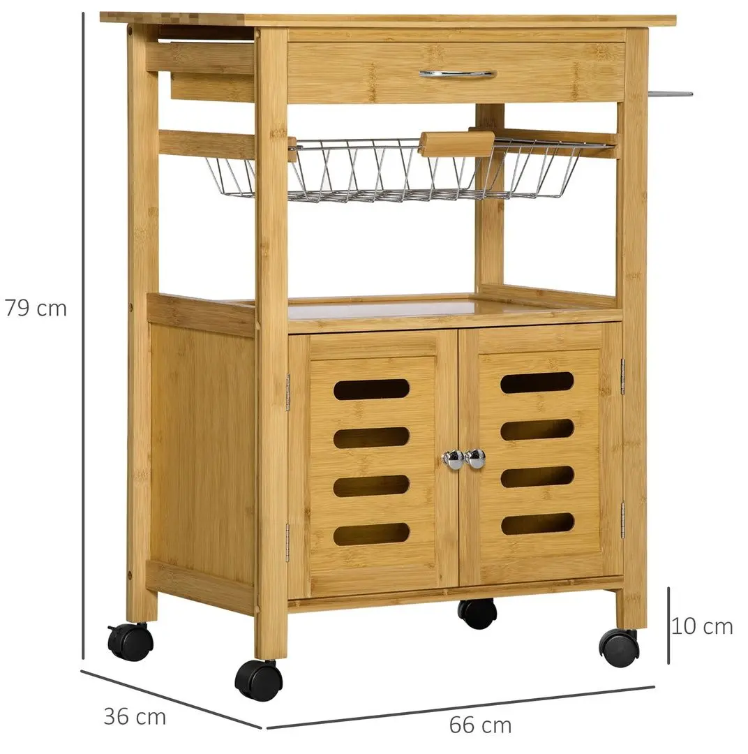 Шкафчик-тележка Homcom 801-234 66x36x79 cm (Natural Oak) - 3