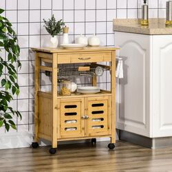 Шкафчик-тележка Homcom 801-234 66x36x79 cm (Natural Oak)