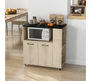 Dulap-carucior Homcom 801-337V00AK 75x40x80 cm (Oak/Black)