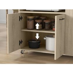 Шкафчик-тележка Homcom 801-337V00AK 75x40x80 cm (Oak/Black) Thumb