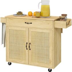 Шкафчик-тележка Homcom 801-356V80AK 120x68x89 cm (Natural Wood) Thumb