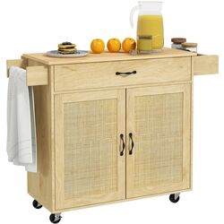 Шкафчик-тележка Homcom 801-356V80AK 120x68x89 cm (Natural Wood) Thumb