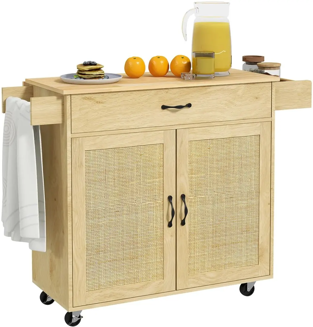 Шкафчик-тележка Homcom 801-356V80AK 120x68x89 cm (Natural Wood) - 3