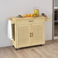 Шкафчик-тележка Homcom 801-356V80AK 120x68x89 cm (Natural Wood)