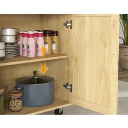 Шкафчик-тележка Homcom 801-356V80AK 120x68x89 cm (Natural Wood) Thumb