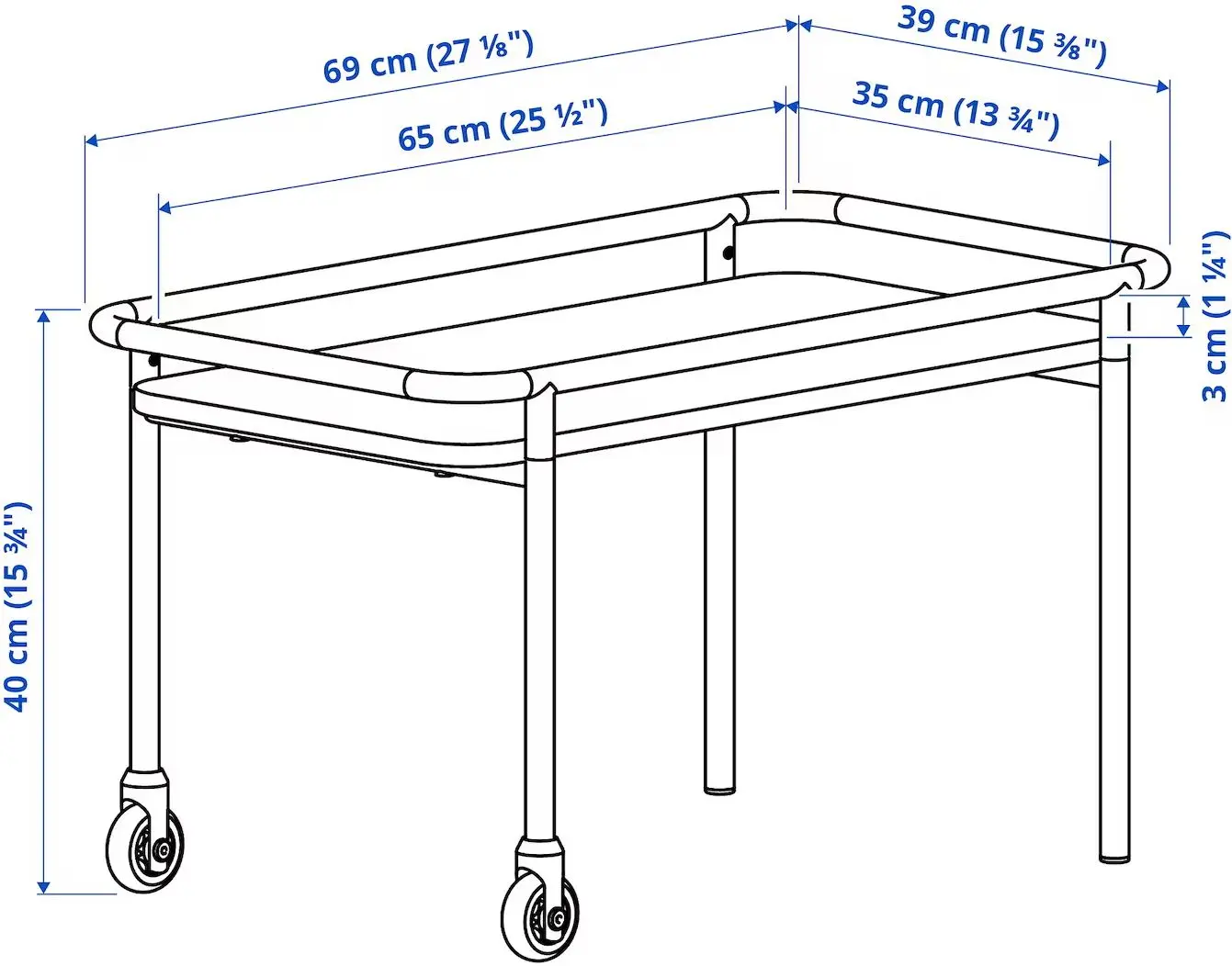 Masa de servit Ikea Brannboll (Aspect Frasin/Alb)